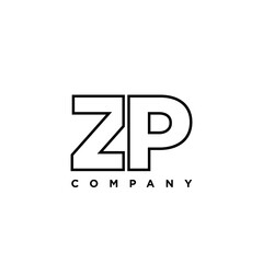 Obraz premium Letter Z and P, ZP logo design template. Minimal monogram initial based logotype.