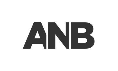 ANB logo design template with strong and modern bold text. Initial based vector logotype featuring simple and minimal typography. Trendy company identity.
