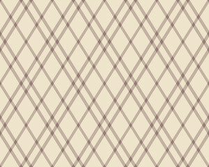 Elegant beige and brown diagonal plaid pattern.  Perfect for website backgrounds, textile designs, or creating a sophisticated, timeless aesthetic.