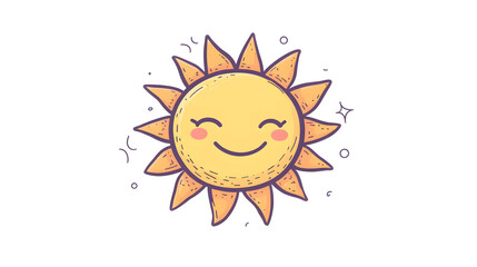 Cartoon Smiling Sun Character Illustration Radiating Happiness and Warmth
