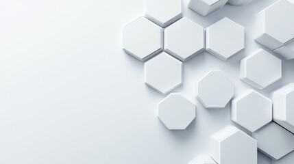 Abstract geometric pattern of white hexagons (1)