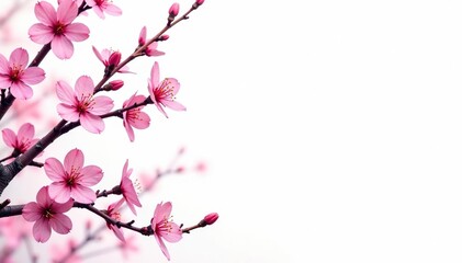 Fototapeta premium Intricate sakura branches, stylized design, white background , sakura branch, spring