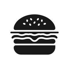 Illustration of a hamburger. Burger emblem. Vector illustration