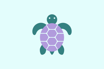 Playful Cartoon Turtle with Lavender Shell against Pastel Background