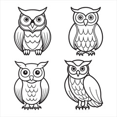Owl Line Art Designs