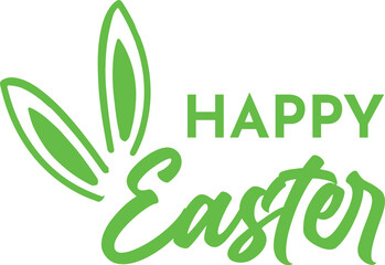 Happy Easter typography clip art design on plain white transparent isolated background for card, shirt, hoodie, sweatshirt, apparel, tag, mug, icon, poster or badge