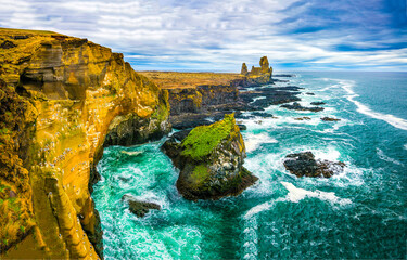 Sea waves on sea coast