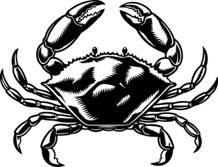 Vintage  engraving illustration of crab. Seafood emblem with crab. Vector crab illustration
