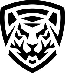 Tiger head. Tiger emblem. Modern style tiger sign. Vector illustration