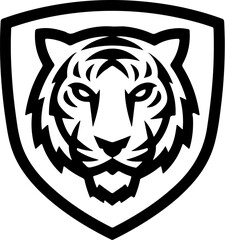 Tiger head. Tiger emblem. Modern style tiger sign. Vector illustration