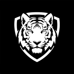 Tiger head. Tiger emblem. Modern style tiger sign. Vector illustration
