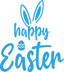 Happy Easter typography clip art design on plain white transparent isolated background for card, shirt, hoodie, sweatshirt, apparel, tag, mug, icon, poster or badge