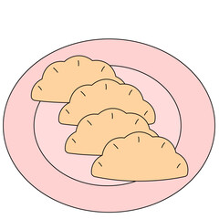 Dumpling on plate icon