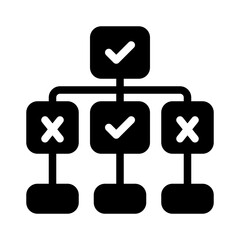 decision tree glyph icon