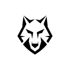 Wolf head. Wolf emblem. Modern style wolf sign. Vector illustration