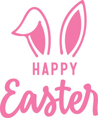 Happy Easter typography clip art design on plain white transparent isolated background for card, shirt, hoodie, sweatshirt, apparel, tag, mug, icon, poster or badge