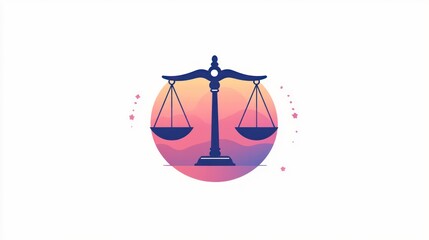 Justice scales graphic design, balance concept, abstract background, use for law, legal design, and social justice concepts