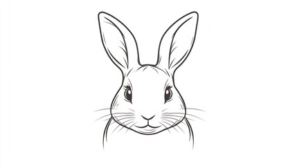 Obraz premium Cute rabbit face line art