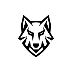 Wolf head. Wolf emblem. Modern style wolf sign. Vector illustration