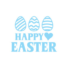 Happy Easter typography clip art design on plain white transparent isolated background for card, shirt, hoodie, sweatshirt, apparel, tag, mug, icon, poster or badge