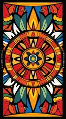 A beautiful colorful geometric stained glass inspired artistic creation