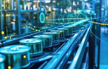 Automated can production line with data visualization