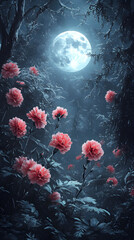 Enchanted Moonlit Garden: A Mystical Night Bloom