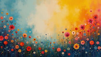 Obraz premium A beautiful wallpaper or background with flowers.