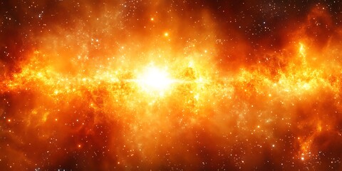 Fototapeta premium Vivid cosmic expanse with radiant central star formation and nebula