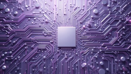 Lavender and Silver Circuit Board Stylized Technology Background
