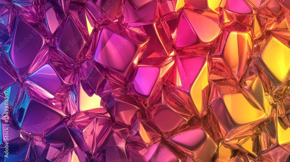 Poster abstract colorful iridescent crystal texture background.