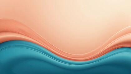 Flowing abstract waves in soft beige and turquoise digital art calm environment artistic viewpoint for creative inspiration