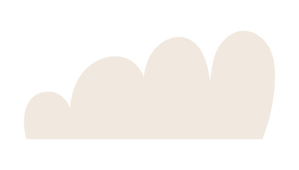 Cartoon cloud hand drawn illustration. Scandinavian style flat design, isolated vector. Kids spring, summer print, seasonal weather element, climate, forecast