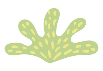 Cartoon bush, shrub hand drawn illustration. Scandinavian style flat design, isolated vector. Forest, woodland, park scene, landscape element. Kids seasonal clip art, spring, summer print