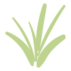 Cartoon tuft of grass hand drawn illustration. Scandinavian style flat design, isolated vector. Forest, woodland, park scene, landscape element. Kids seasonal clip art, spring, summer print.