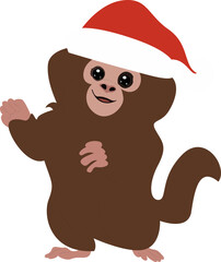 , Merry Christmas Cute Monkey