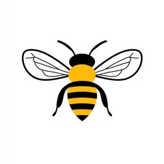Obraz premium Honeybee Illustration, Isolated on White Background. Possible use Educational material, children's book illustration