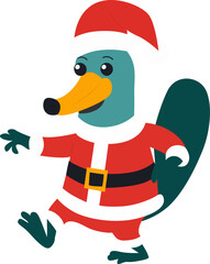, Merry Christmas Platypus Santa