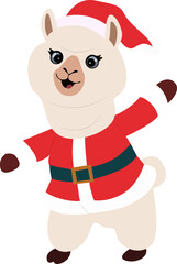 , Merry Christmas Cute Alpaca