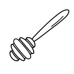 illustration of a wooden honey dipper
