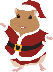 , Merry Christmas Cute Hamster