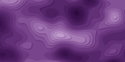 Paper-Cut Style Abstract Topography – Smooth Purple Contour Lines