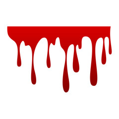 Red Blood Drop Dripping Icon, Vector Isolated on white background