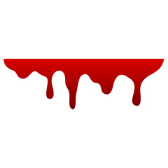 Red Blood Drop Dripping Icon, Vector Isolated on white background
