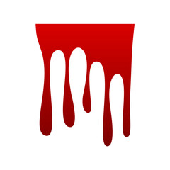 Red Blood Drop Dripping Icon, Vector Isolated on white background