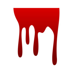 Red Blood Drop Dripping Icon, Vector Isolated on white background