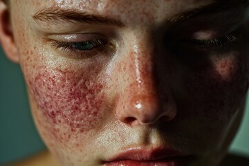 Obraz premium Acne and redness on face