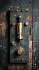Fototapeta premium Detailed brass switch components close up high resolution picture