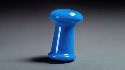 This is a small, round blue metal nut. It could be used as an industrial fastener or hardware component.