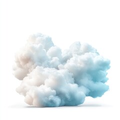 Abstract cloud formation, digital art, isolated on white